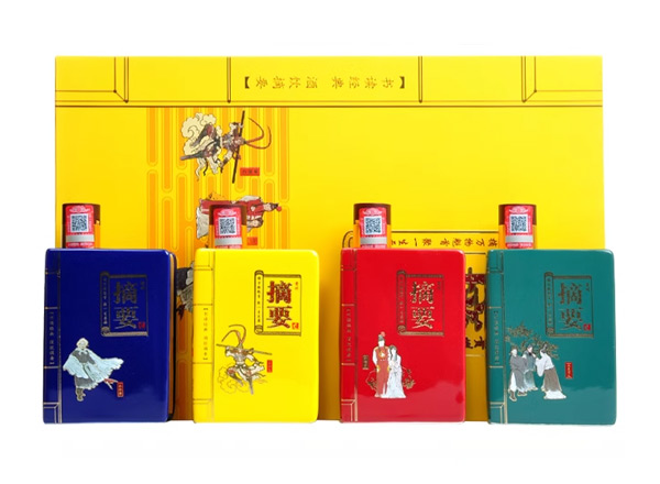 沧州摘要酒回收摘要四大名著礼盒装53度200ml*4瓶贵州金沙回沙酒