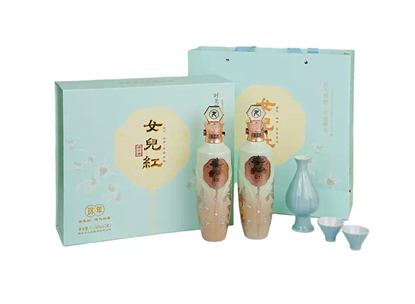 沧州黄酒回收女儿红18年黄酒十八年桂花林藏老酒500ml*2礼盒装